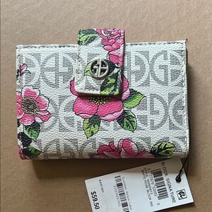 Giani Bernini Pink Floral Block Signature Wallet